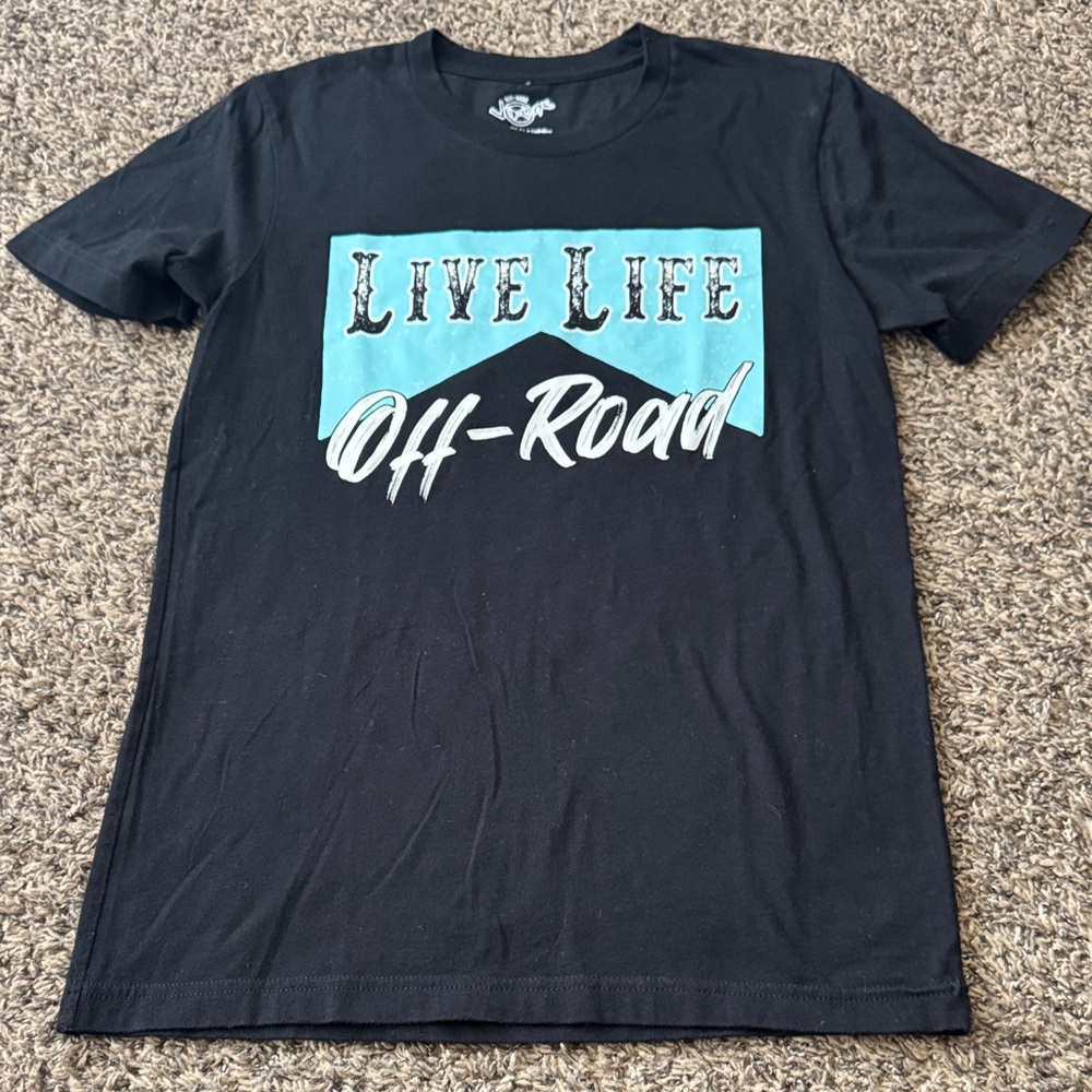 Off Road Vixens - Live Life Off-Road Graphic Tee - Black with Teal Print